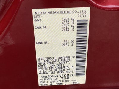 2022 Nissan Altima 2.5 SV